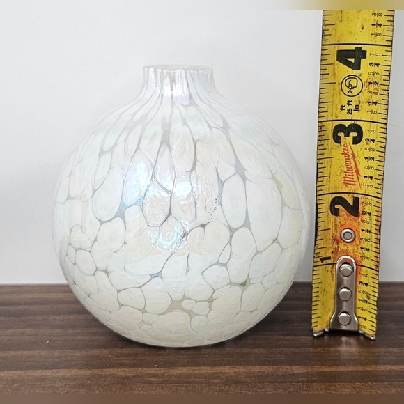 Vintage Traditions Hand Blown Glass Oil Lamp Clear White Pearl Iridescent NIB - Picture 14 of 16